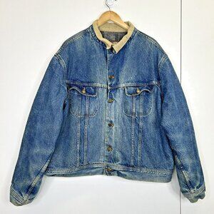 Vintage Mustang Stormrider Jacket Mens XXL 2XL Denim Jean Trucker Blanket Lined